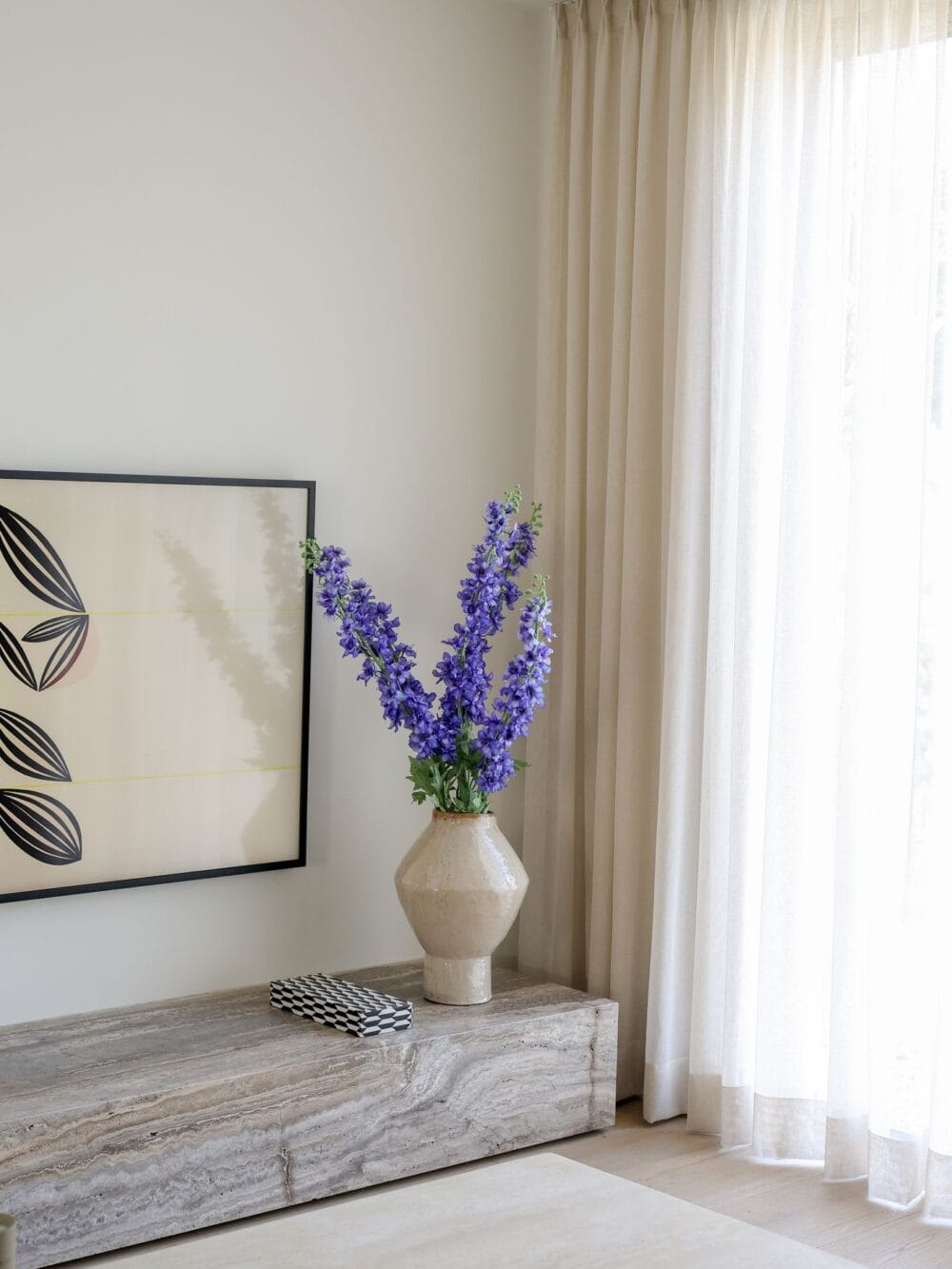 Zijden boeket Delphinium XL blauw