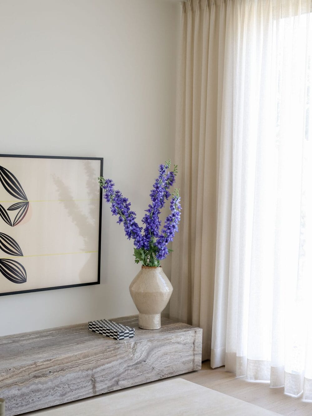 Zijden boeket Delphinium XL blauw