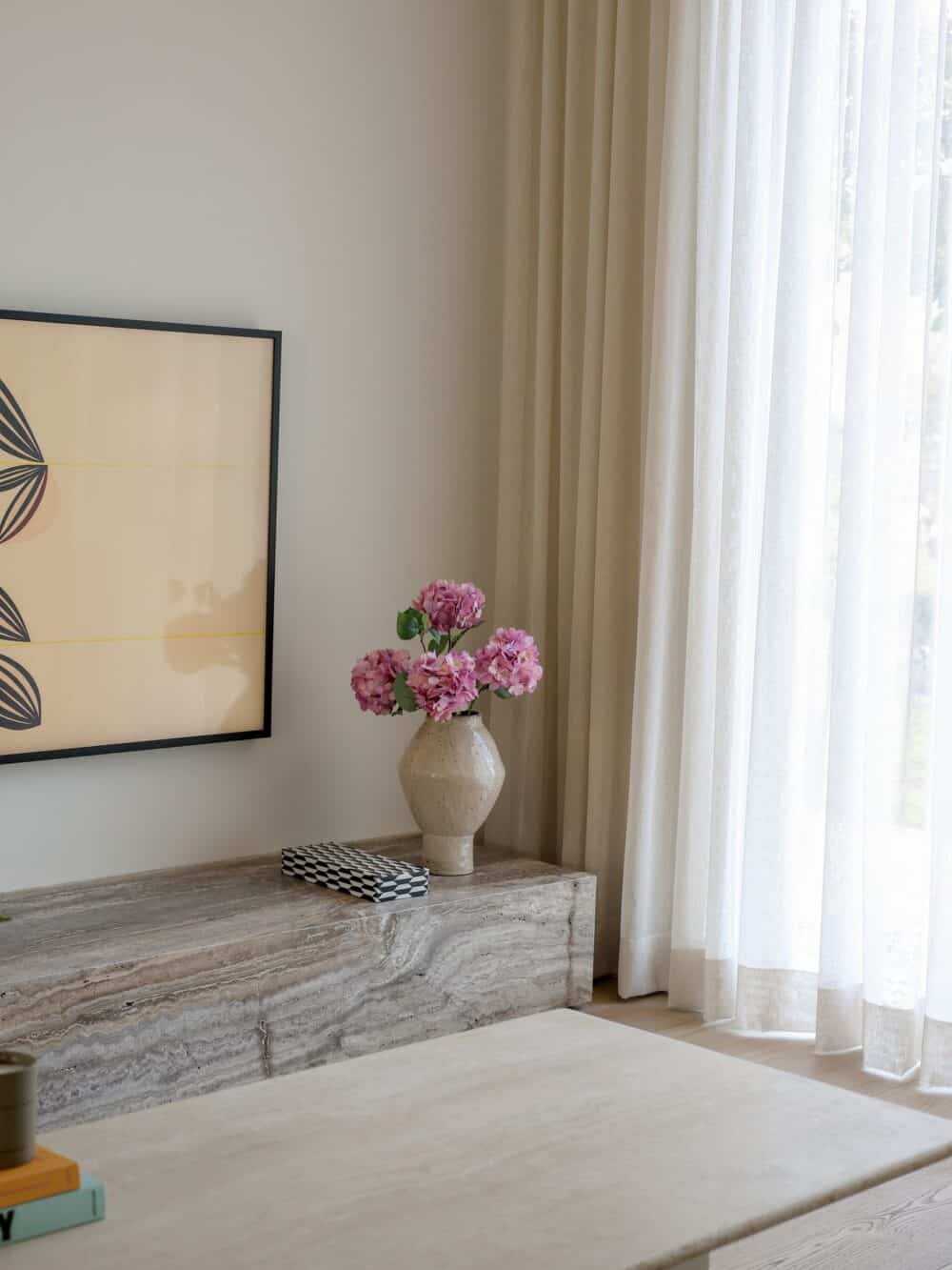 Zijden boeket Hortensia paars