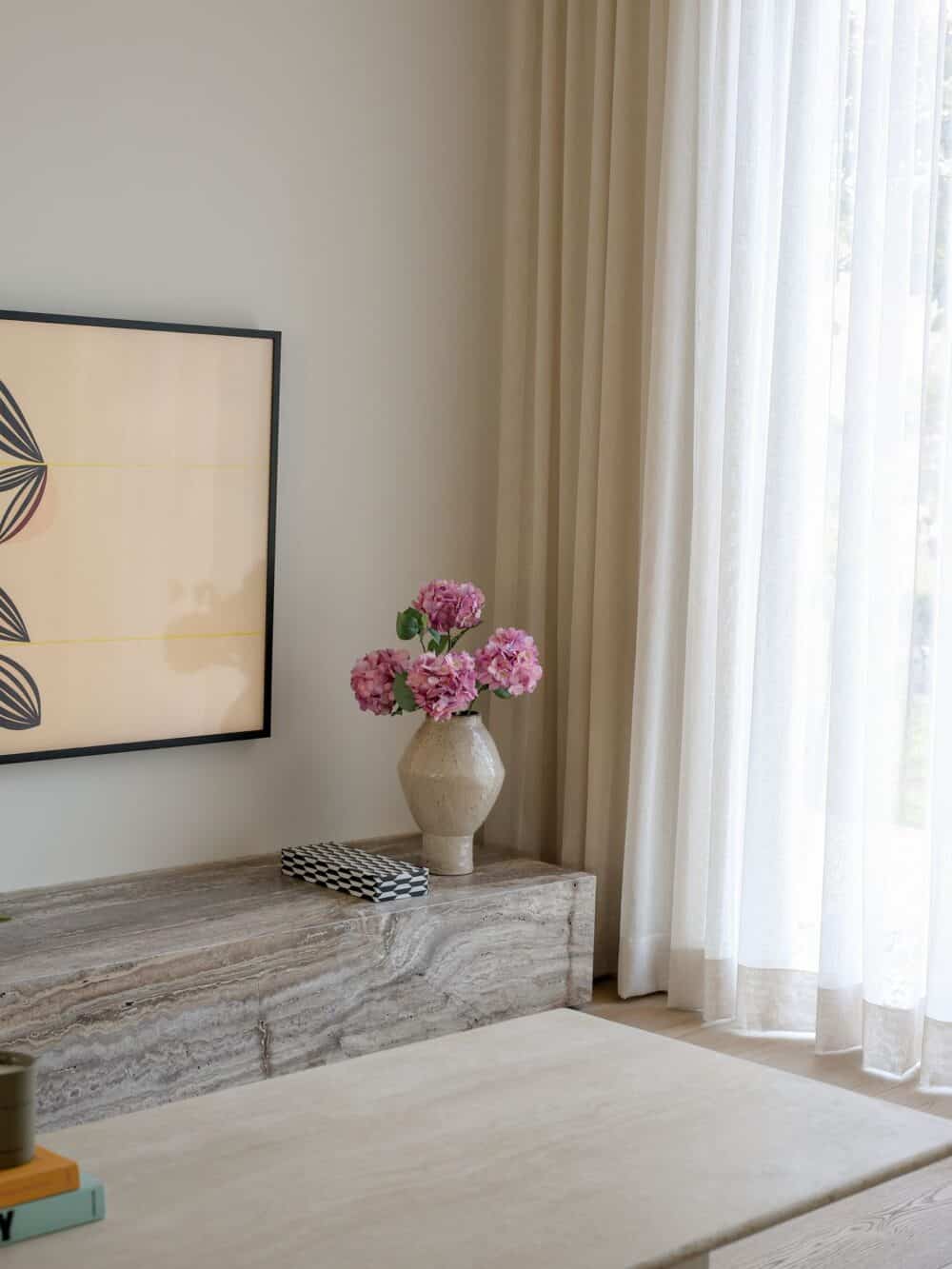 Zijden boeket Hortensia paars