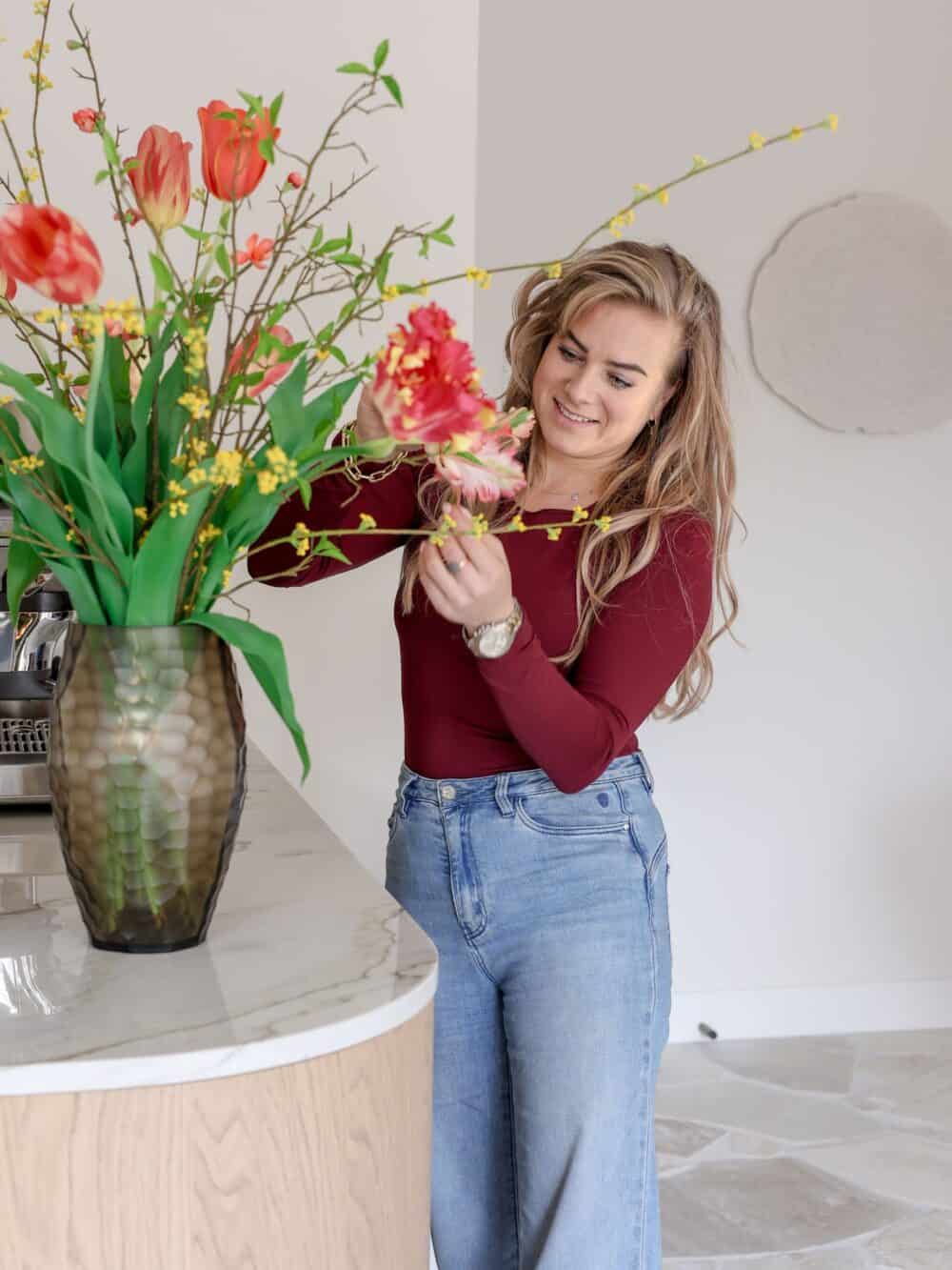 Kunsttulpenboeket oranje deluxe