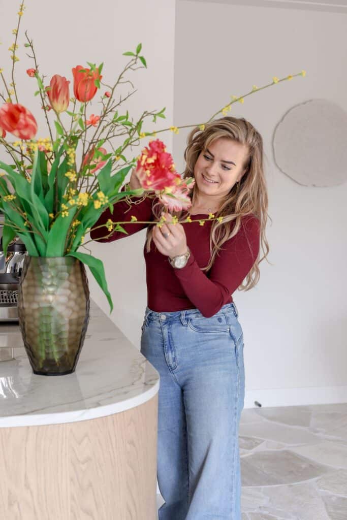 Kunsttulpenboeket oranje deluxe