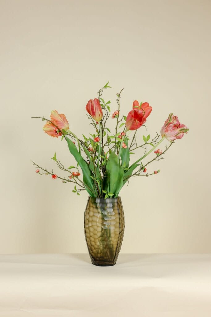 Kunst tulpenboeket oranje royaal