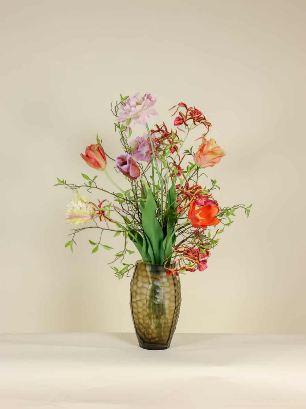 Kunst tulpenboeket violet deluxe