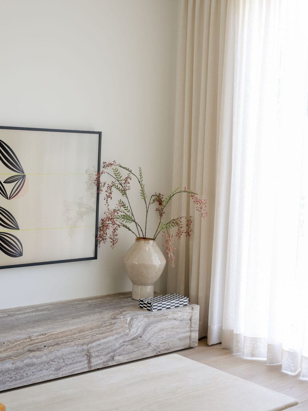 Zijden boeket Bessentak roze