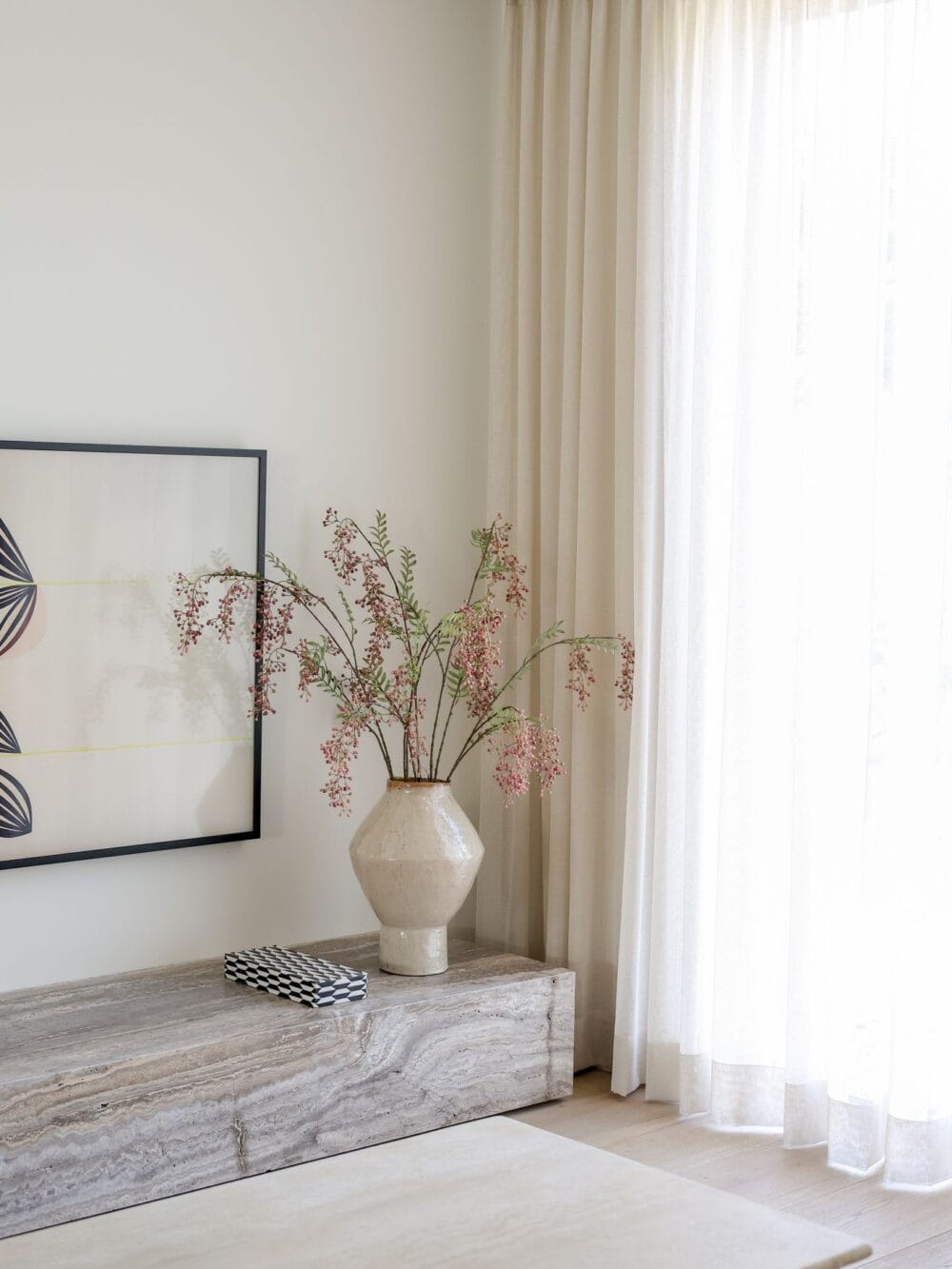 Zijden boeket Bessentak roze deluxe