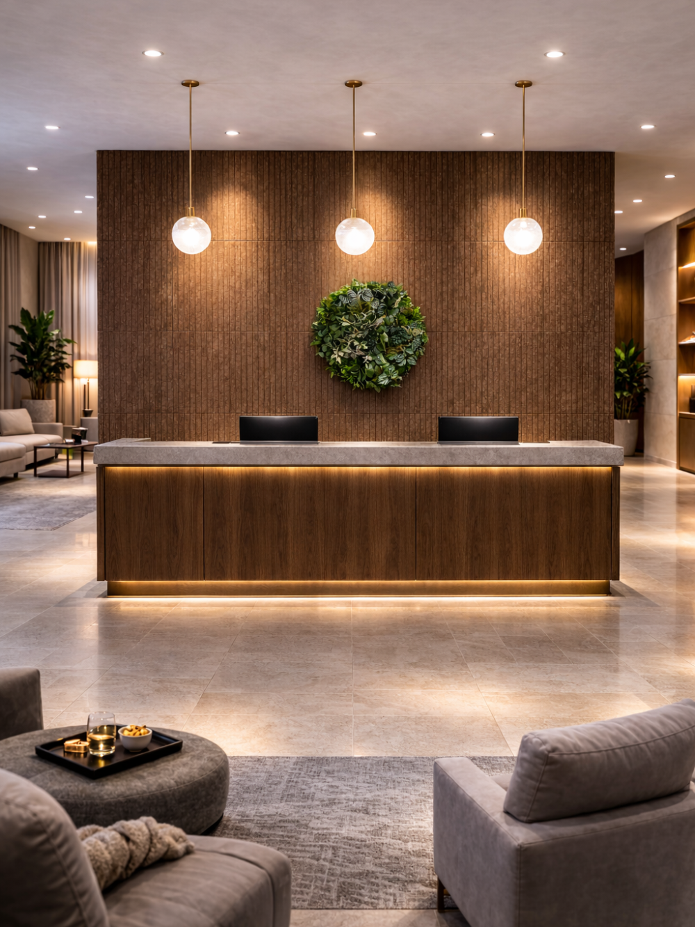 Kunstmos aan de muur