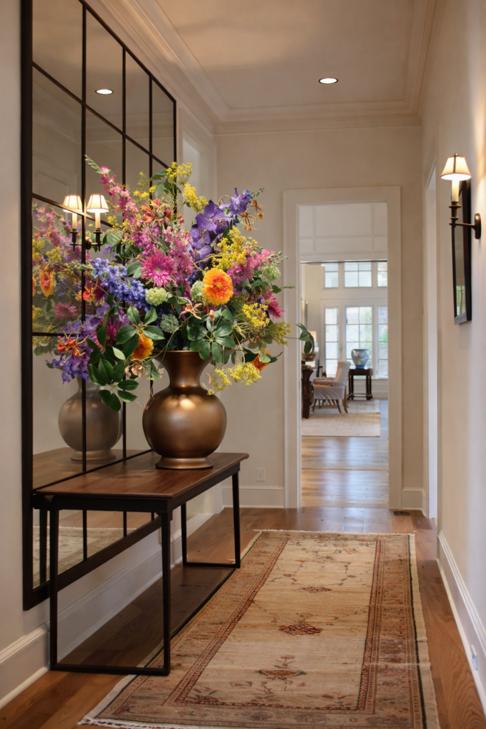 Groot Luxe Bloemstuk in Pot Brons Bont Bloemstuk