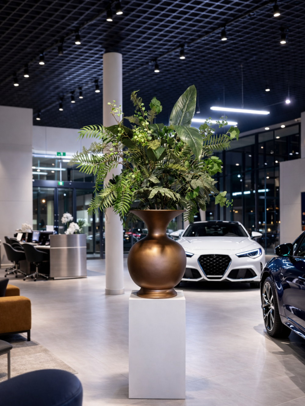 Groot Luxe Bloemstuk in Pot Brons Groen Bloemstuk