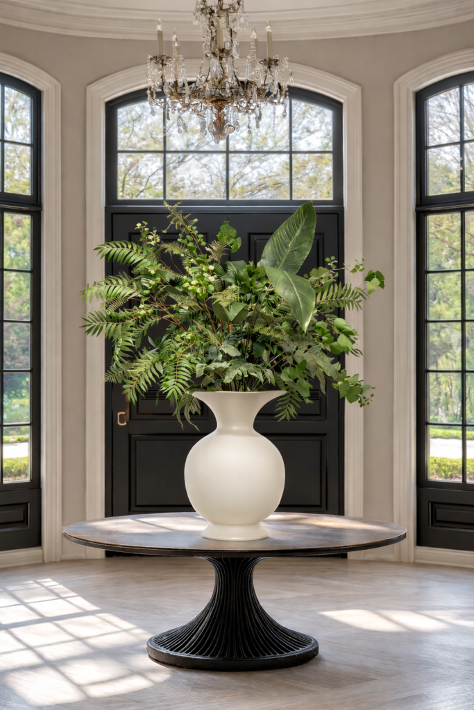 Groot Luxe Bloemstuk in Pot Off White Groen Bloemstuk