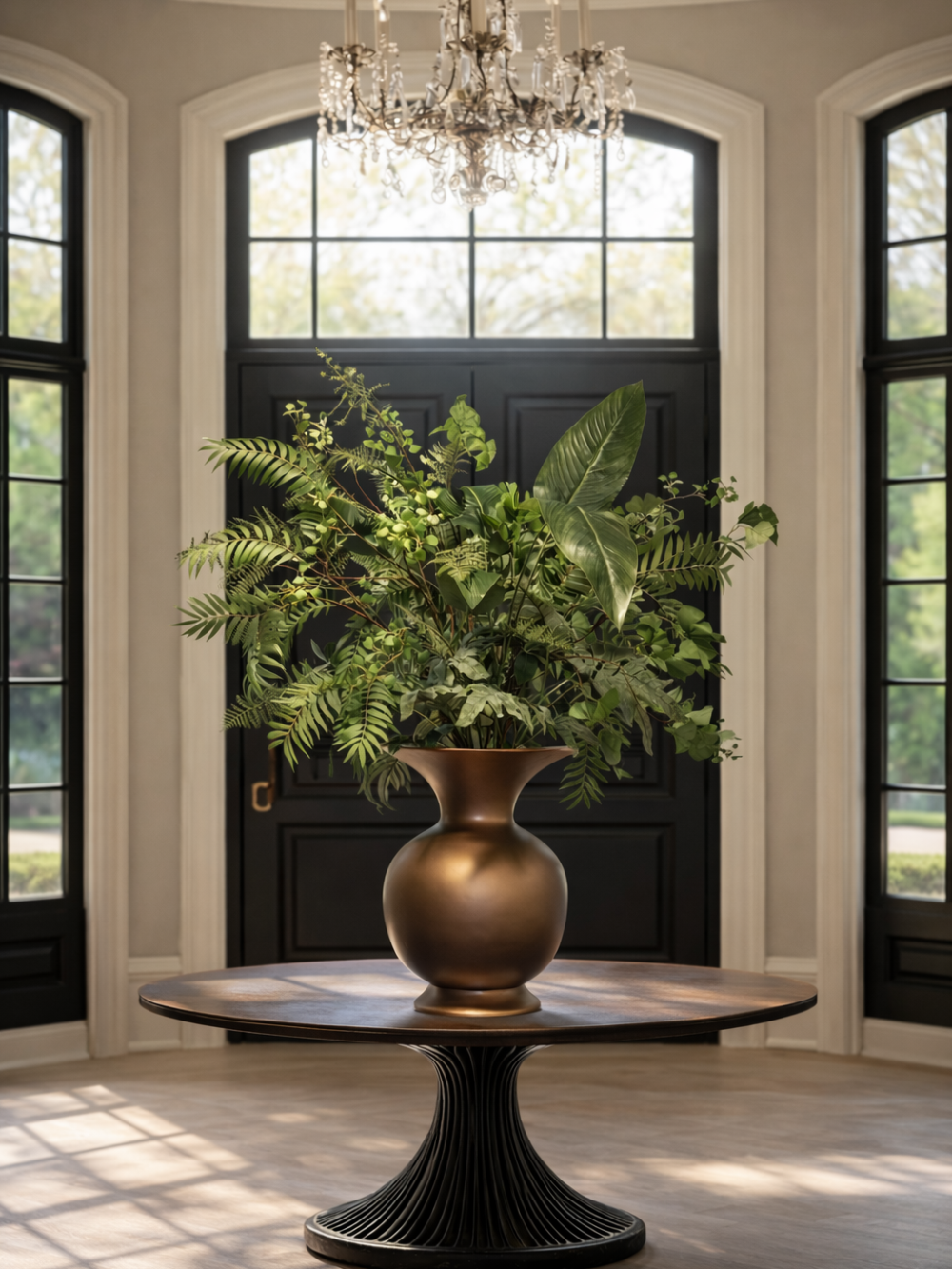 Groot Luxe Bloemstuk in Pot Brons Groen Bloemstuk