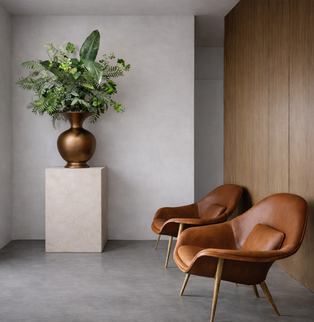 Groot Luxe Bloemstuk in Pot Brons Groen Bloemstuk