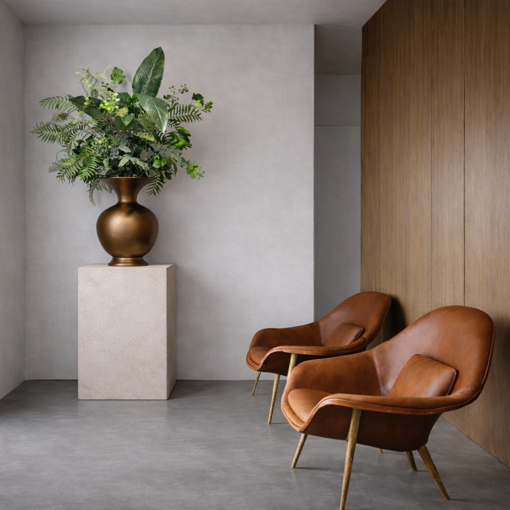 Groot Luxe Bloemstuk in Pot Brons Groen Bloemstuk