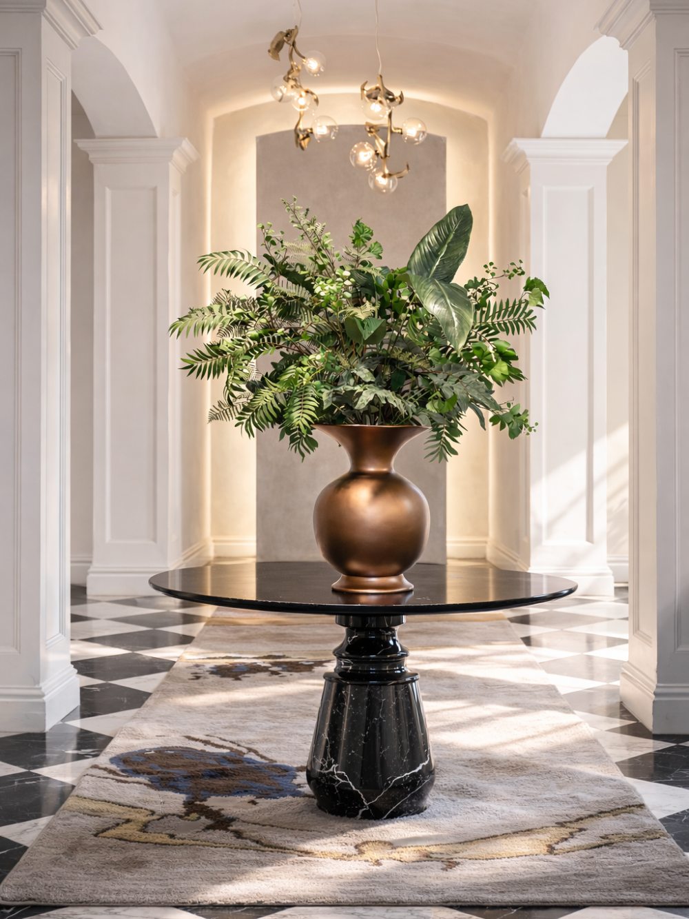 Groot Luxe Bloemstuk in Pot Brons Groen Bloemstuk