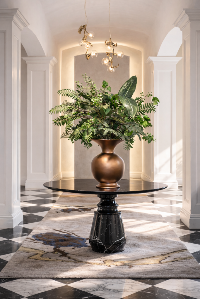 Groot Luxe Bloemstuk in Pot Brons Groen Bloemstuk