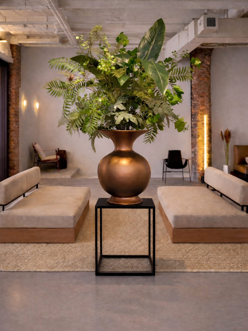 Groot Luxe Bloemstuk in Pot Brons Groen Bloemstuk