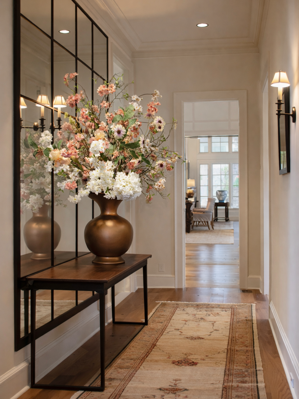 Groot Luxe Bloemstuk in Pot – Brons Pastel Bloemstuk