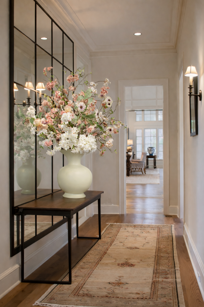 Groot luxe bloemstuk in pot- off-white pastel bloemstuk