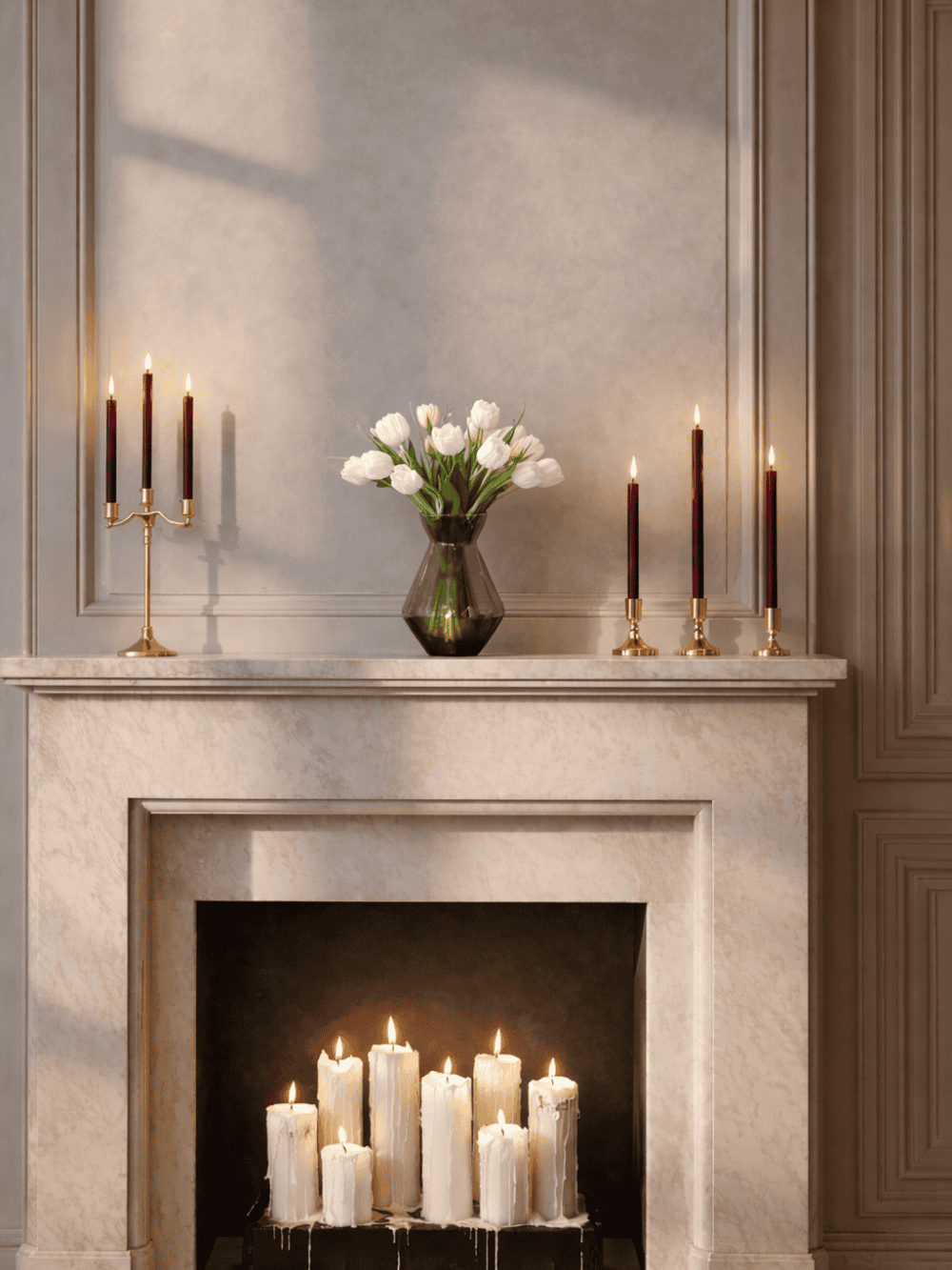 Kunsttulpenboeket wit