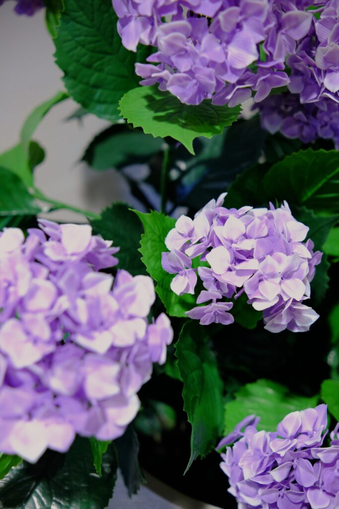 Kunstplanten buiten hortensia paars 90cm