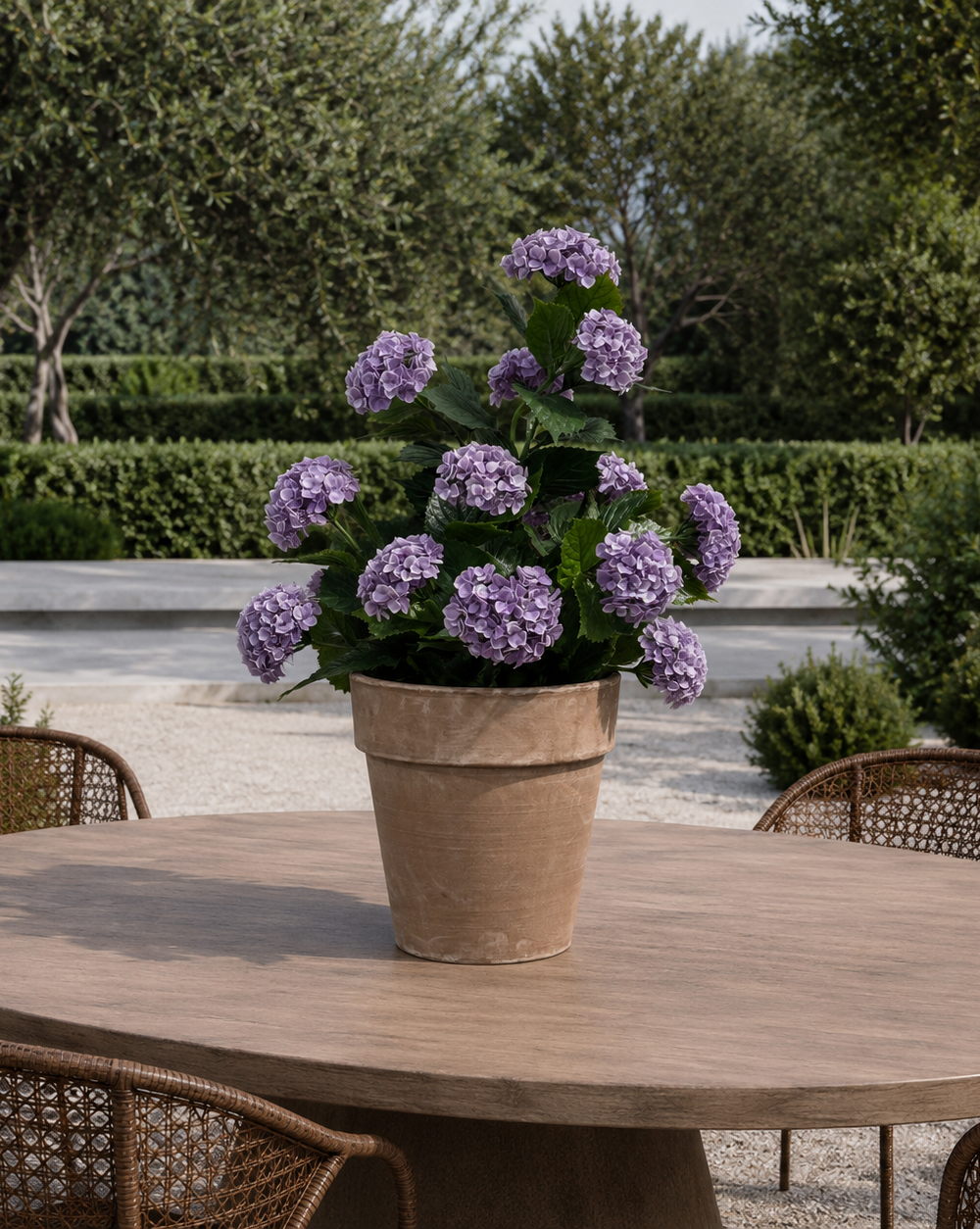 Kunstplanten buiten hortensia paars 90cm 1 stuk