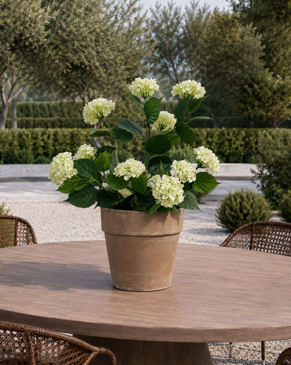 Kunstplanten buiten hortensia wit 90cm 1 stuk