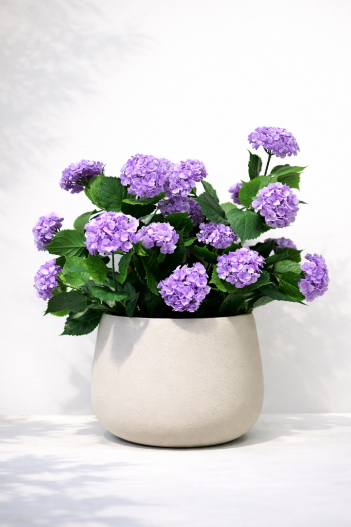 Kunstplanten buiten hortensia paars 90cm
