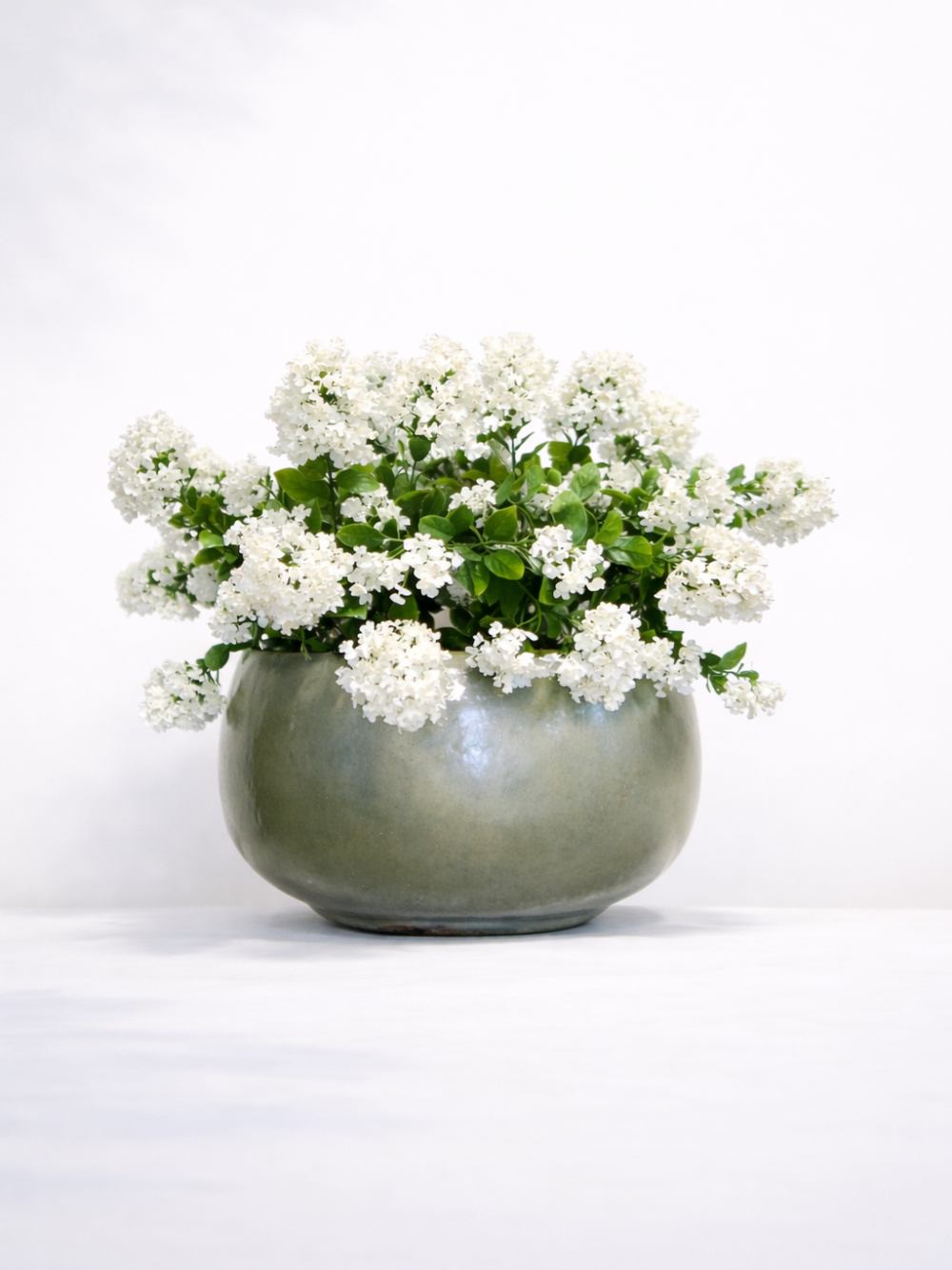 Witte kunstplant voor buiten in pot UV wit