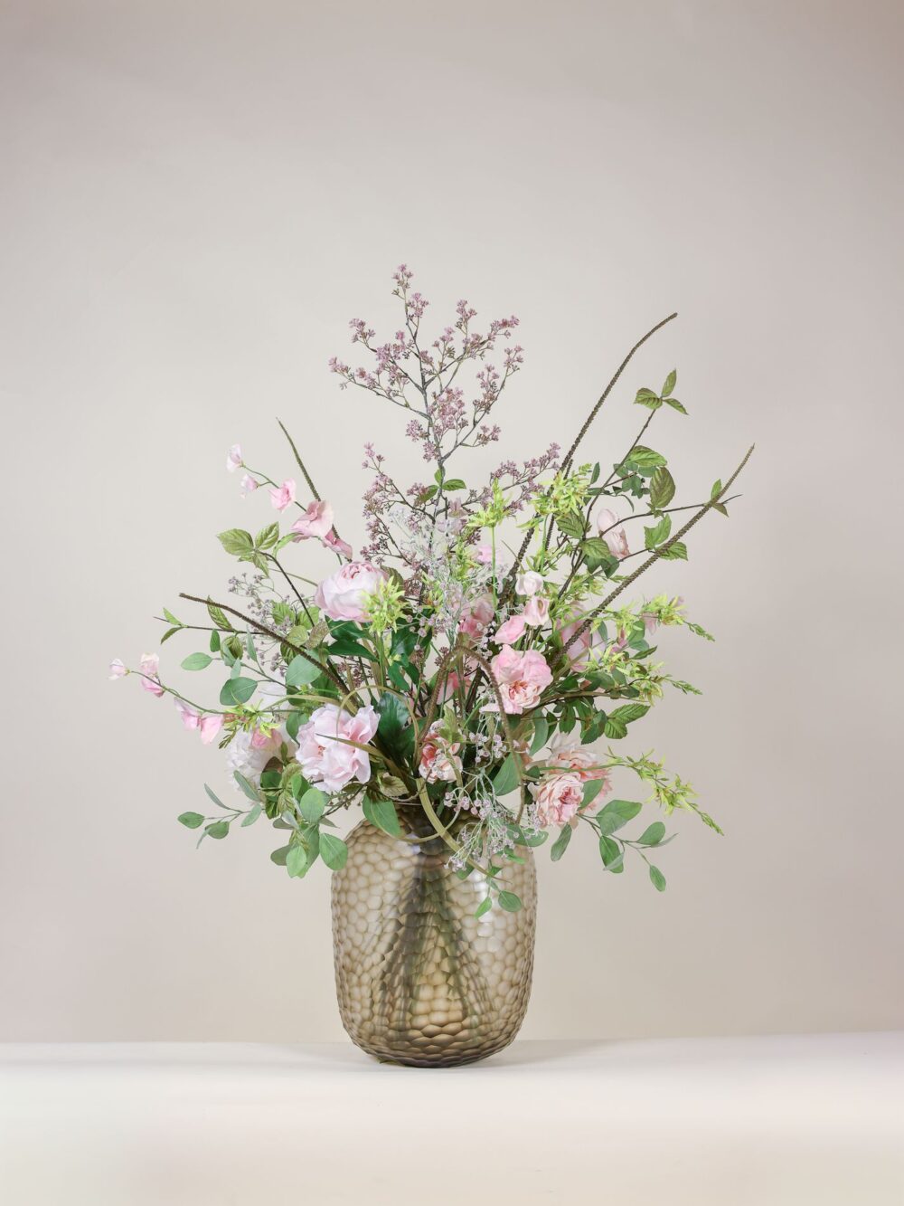 Groot luxe zijden boeket blush roze – royaal