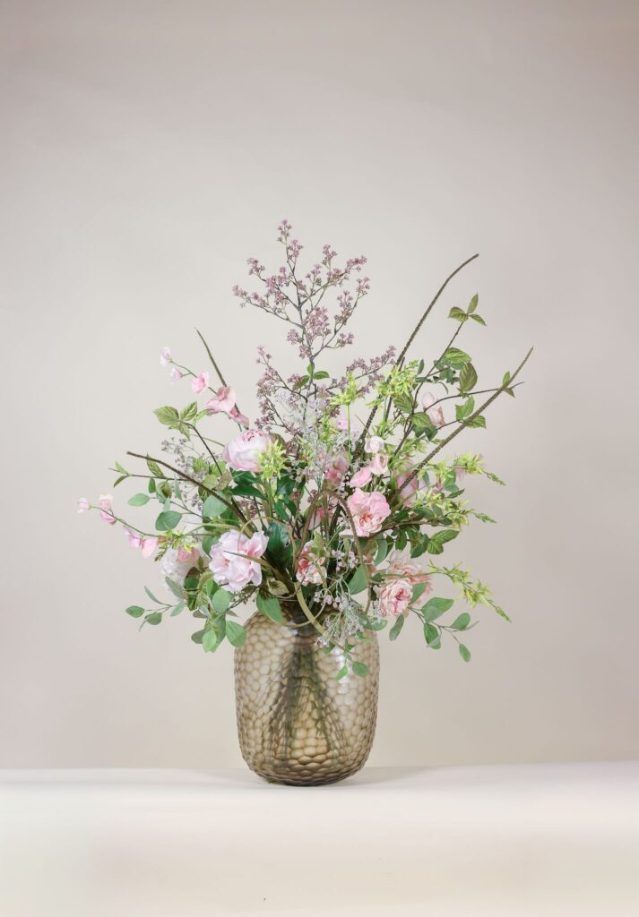 Groot luxe zijden boeket blush roze – royaal