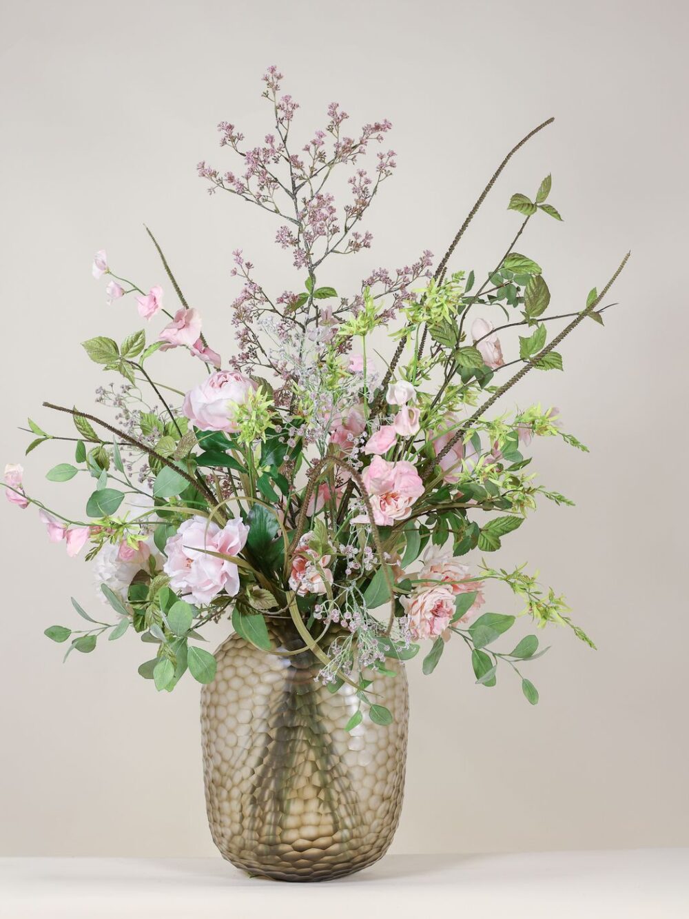 Groot luxe zijden boeket blush roze – royaal