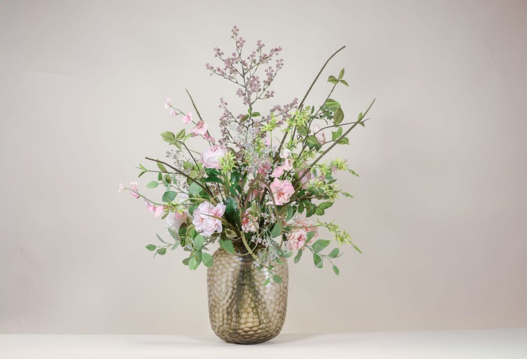 Groot luxe zijden boeket blush roze – royaal