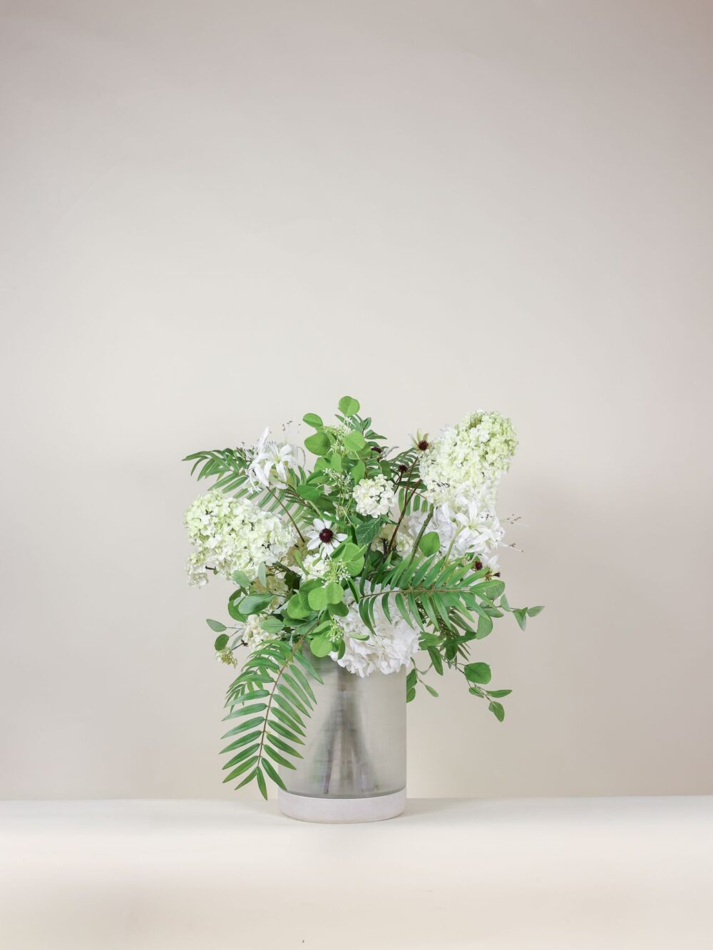 Groot luxe zijden boeket wit groen – Atelier Pure