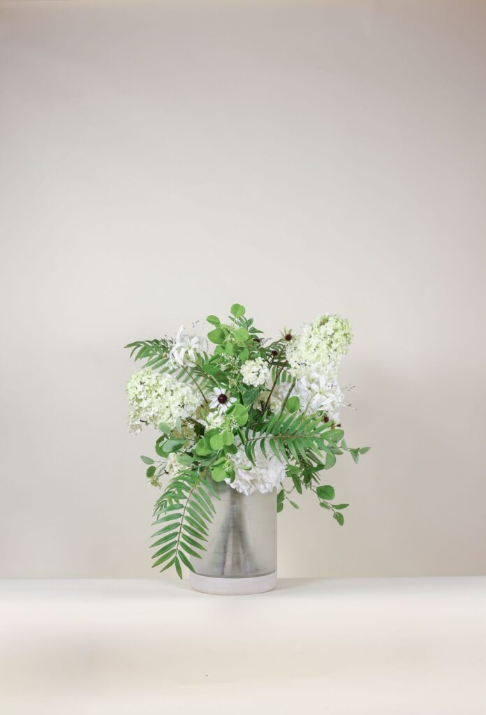 Groot luxe zijden boeket wit groen – Atelier Pure