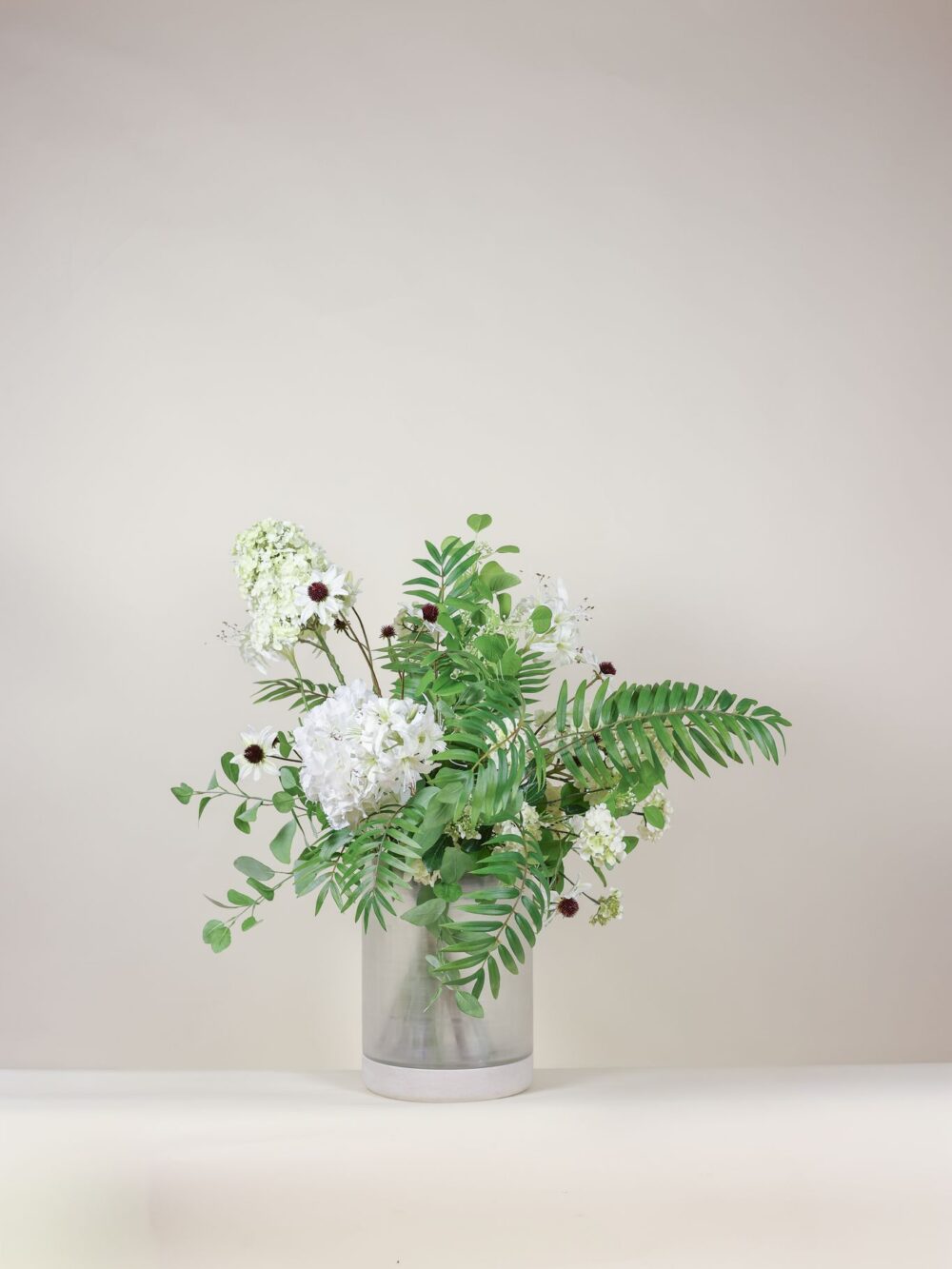 Groot luxe zijden boeket wit groen – Atelier Pure