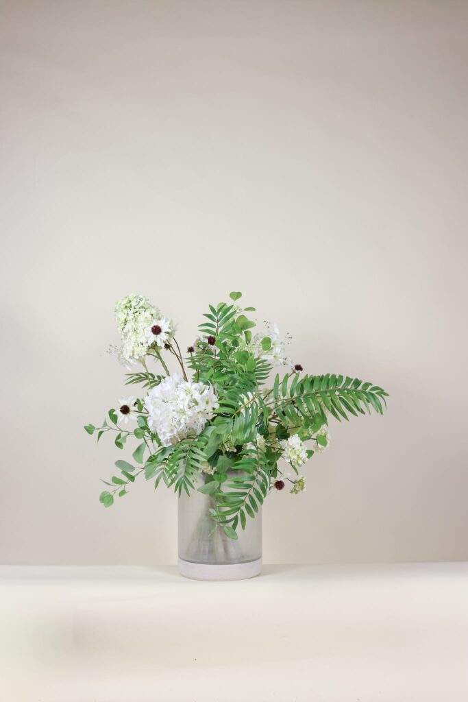 Groot luxe zijden boeket wit groen – Atelier Pure