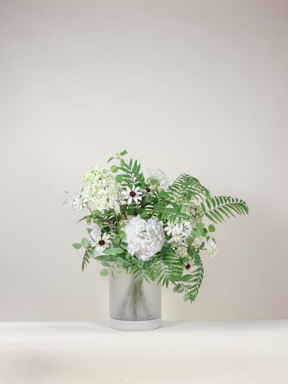 Groot luxe zijden boeket wit groen – Atelier Pure