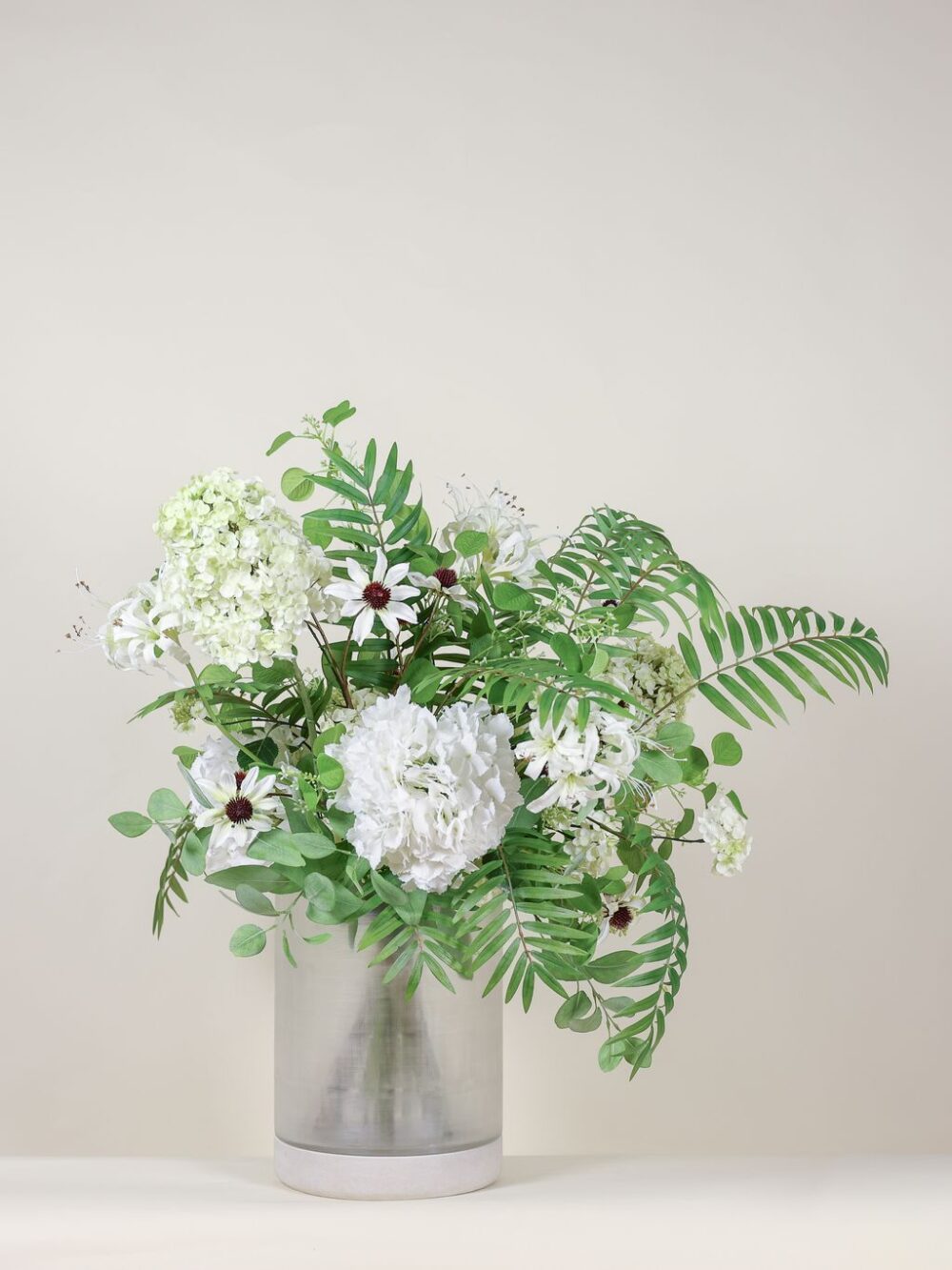 Groot luxe zijden boeket wit groen – Atelier Pure