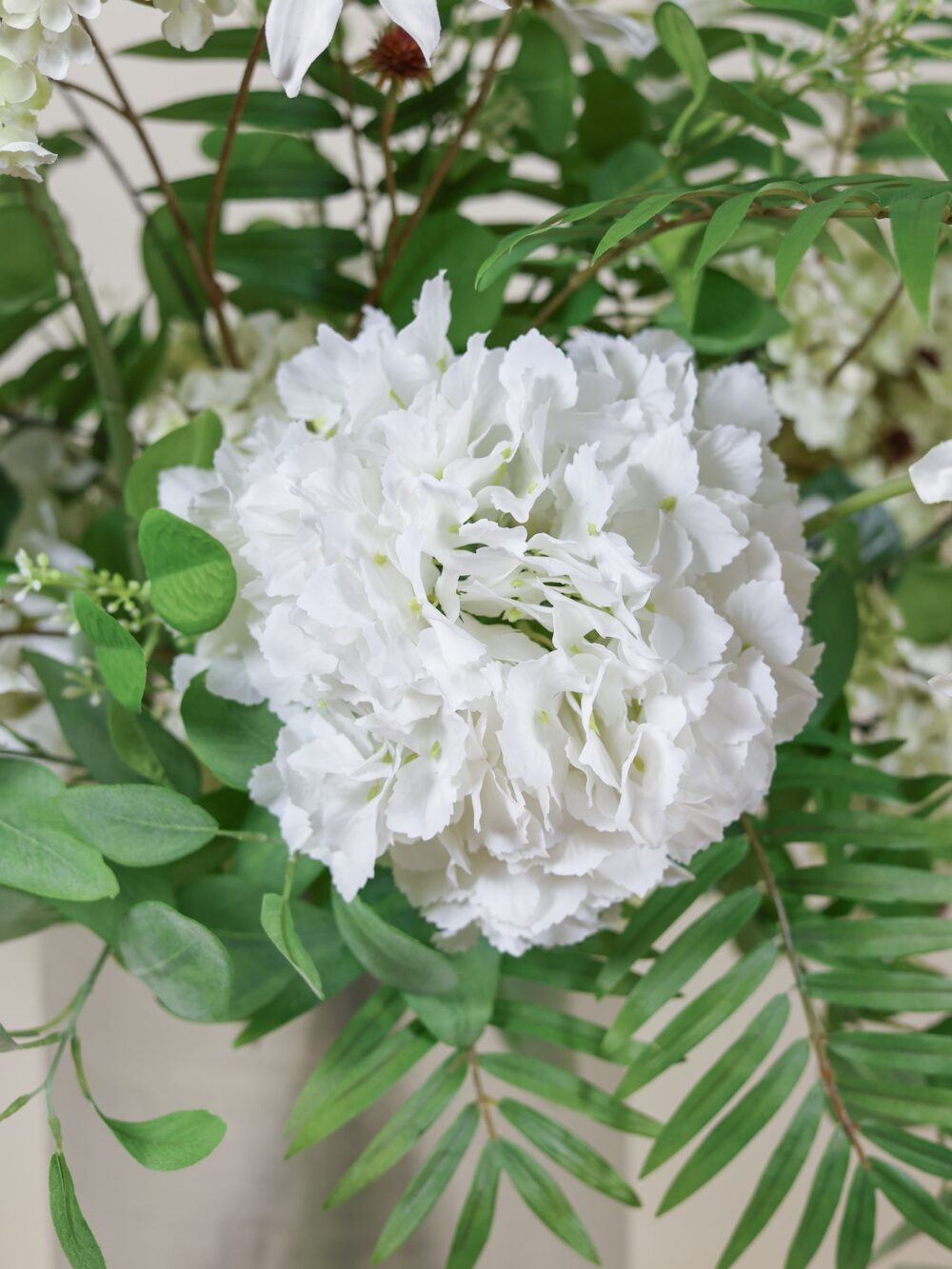 Groot luxe zijden boeket wit groen – Atelier Pure