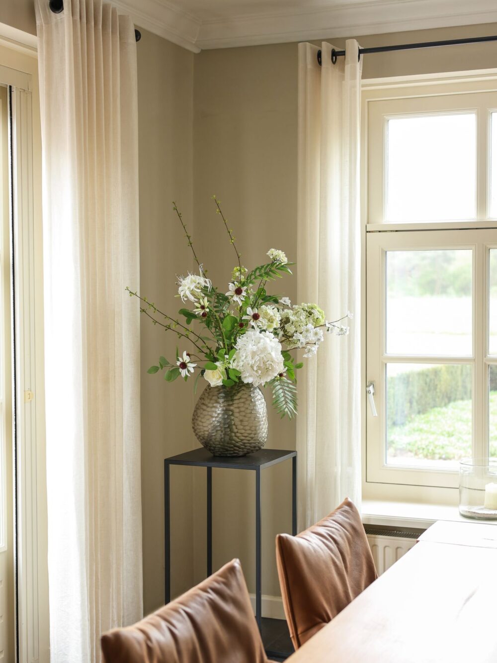 subtiel zijden boeket wit groen