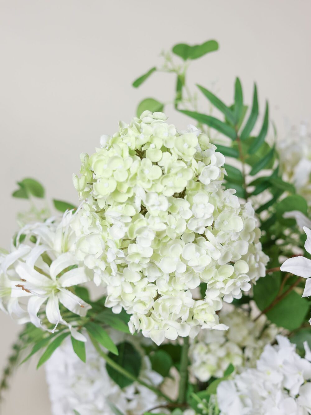 Groot luxe zijden boeket wit groen – Atelier Pure