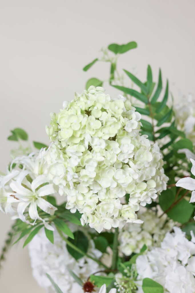 Groot luxe zijden boeket wit groen – Atelier Pure