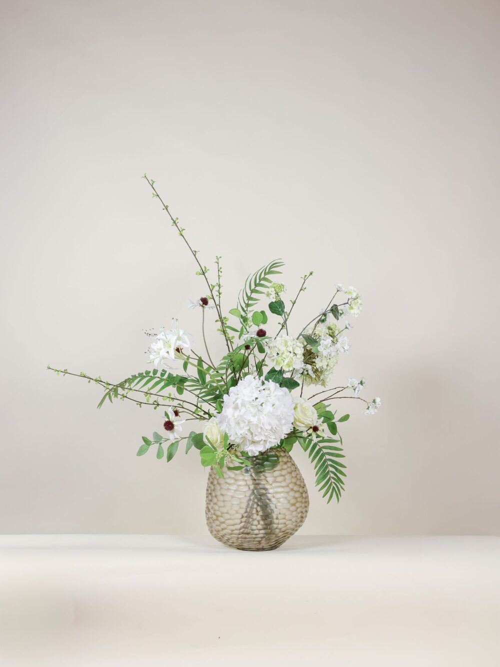 subtiel zijden boeket wit groen