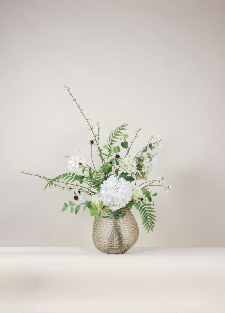 subtiel zijden boeket wit groen