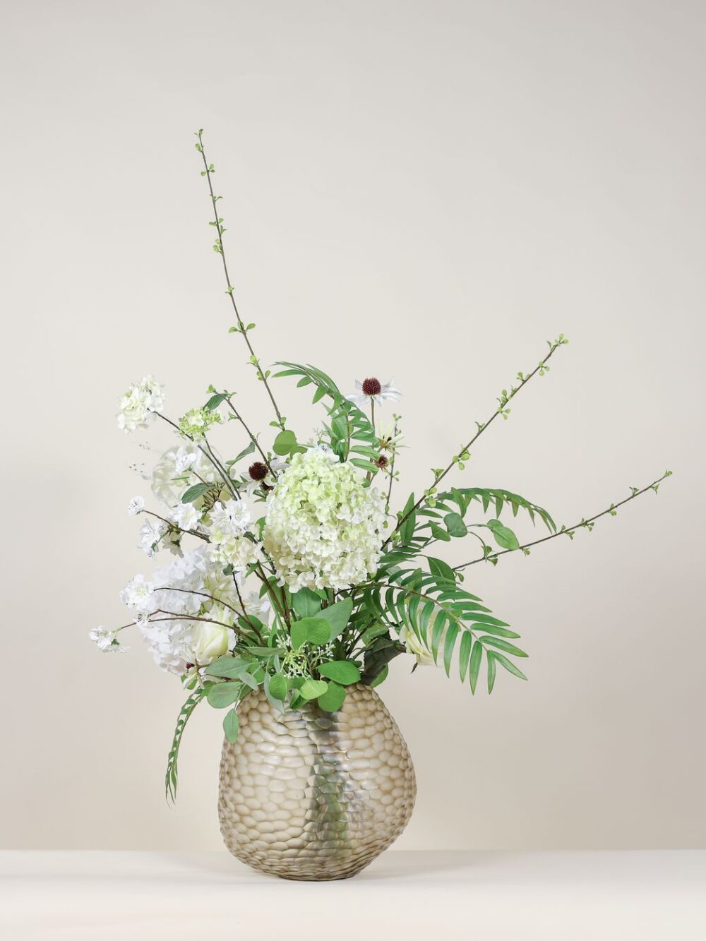 subtiel zijden boeket wit groen