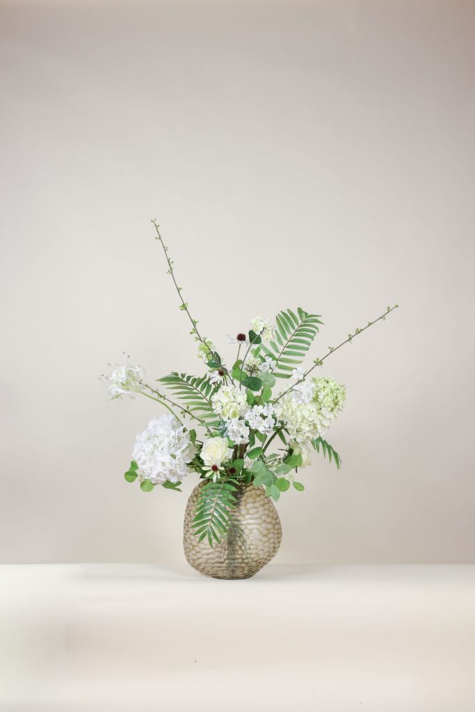 subtiel zijden boeket wit groen