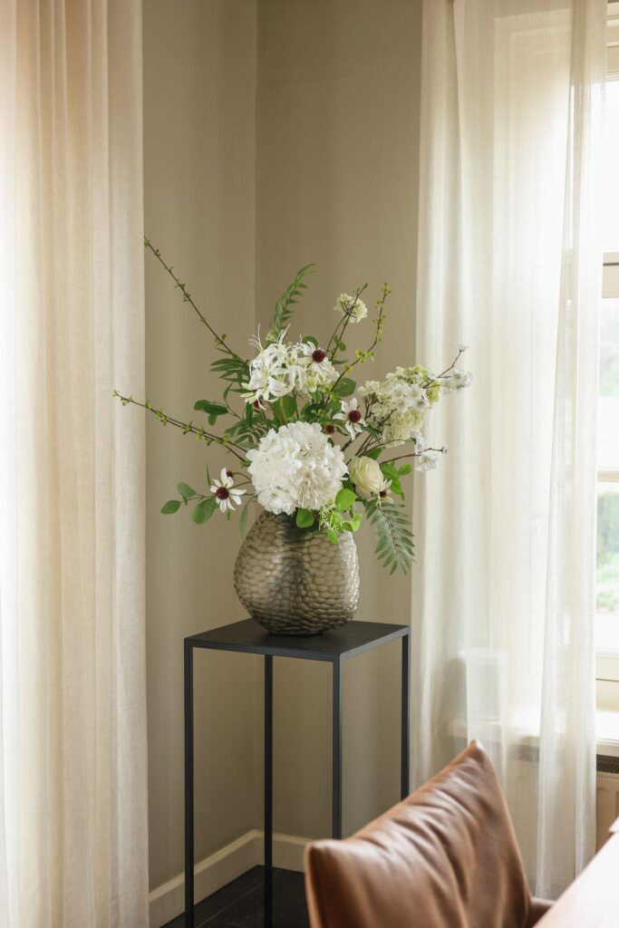 subtiel zijden boeket wit groen