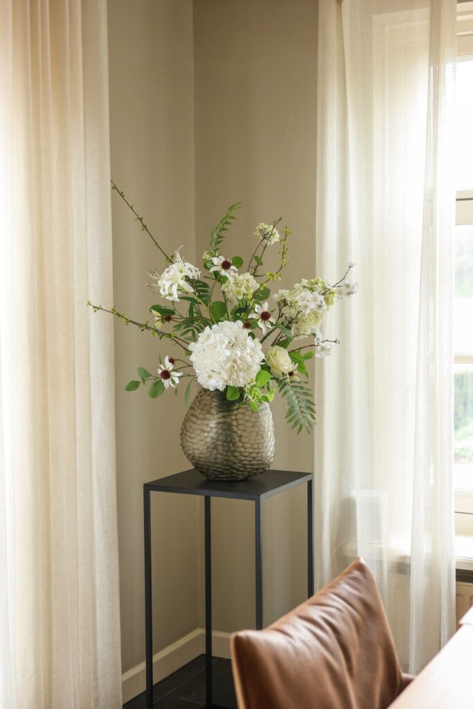 subtiel zijden boeket wit groen