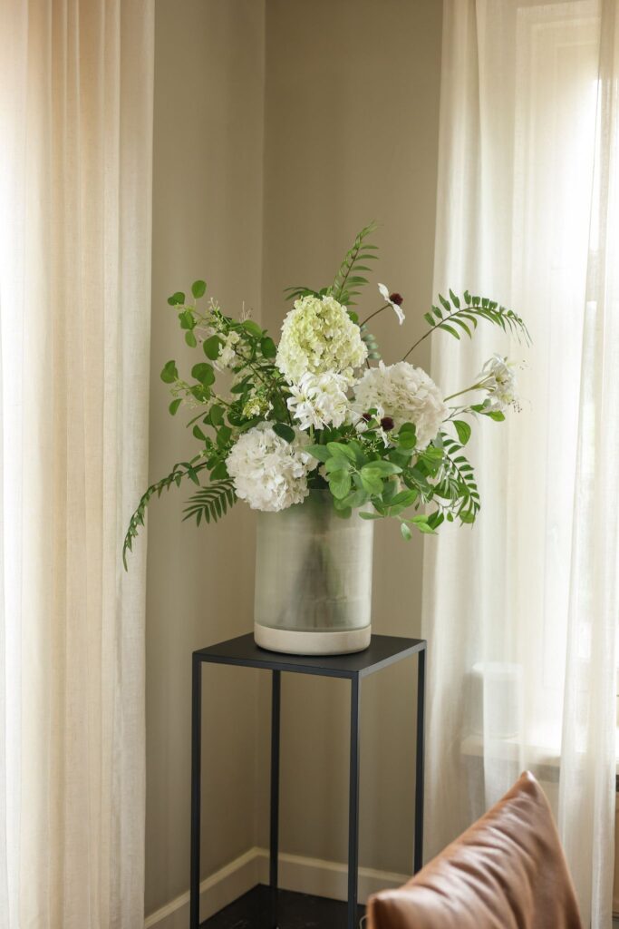 Groot luxe zijden boeket wit groen – Atelier Pure