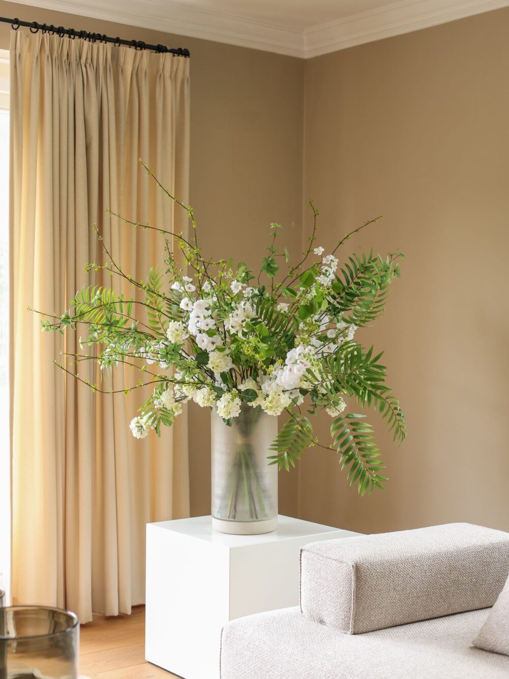 Luxe zijden boeket wit groen – Sophie's Choice